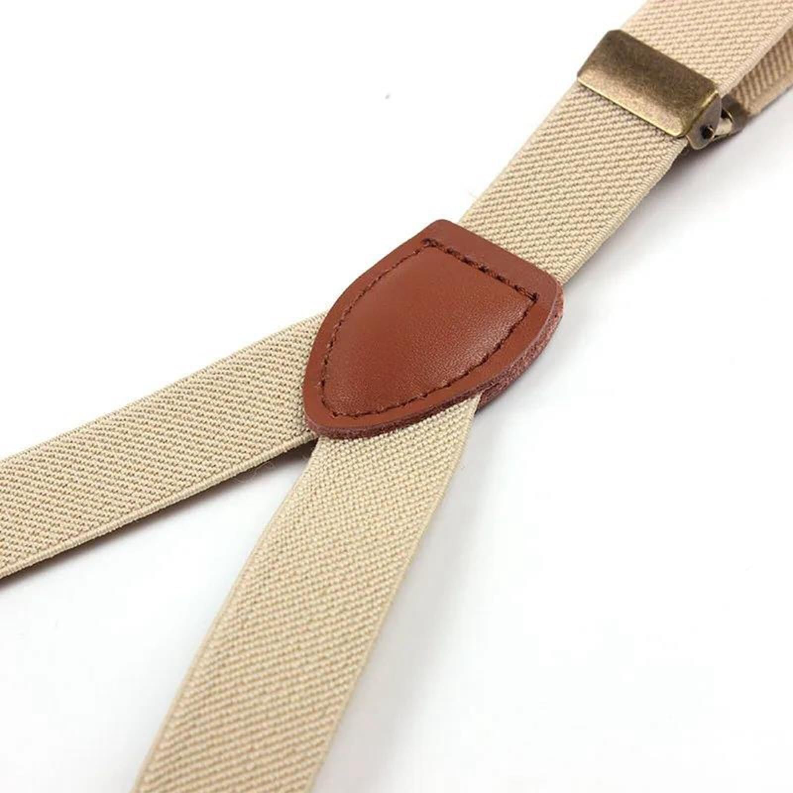 Tirantes Hombres Cuero Ajustable Con Botón 110 Cm X 2 Cm