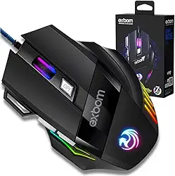 Mouse Gamer 3200 DPI RGB 7 Botões USB Cabo Esmaltado 4 Modos de Game Preciso Premium Gaming
