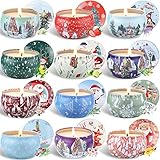 SaiXuan Duftkerzen Geschenk-Set, 12 Stück Natürliche Sojawachs Duftkerzen, Aroma Kerzen, Vanille, Lavendel, Rosa Duftkerze für Aromatherapie, Massage, Stress Abzubauen