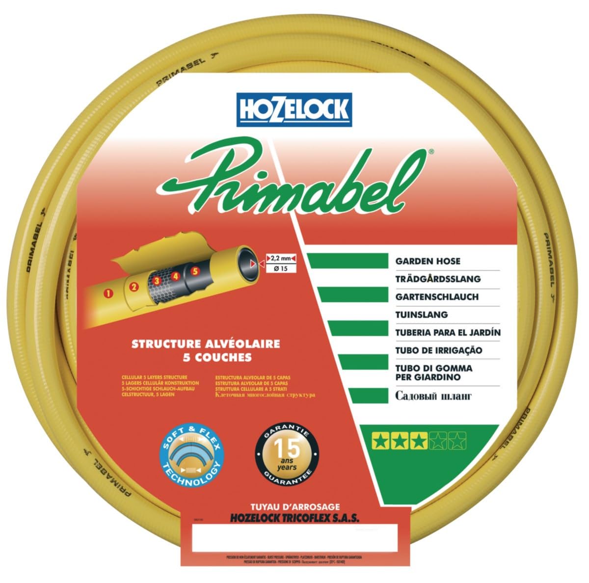 Primabel 116400 Tuyau d'arrosage 3/​4" 25 m Jaune (Import Allemagne)