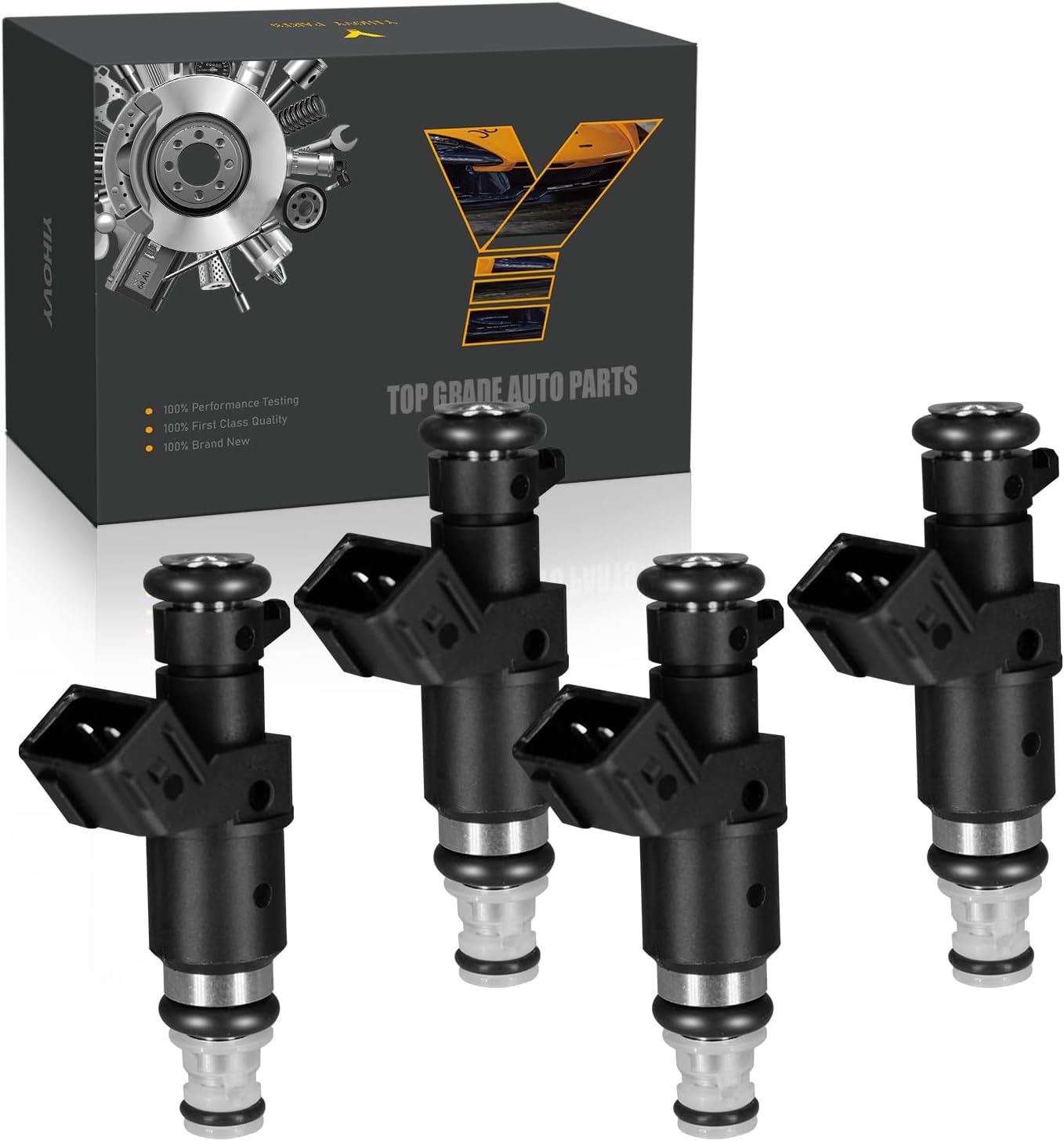 Fuel Injectors FJ484 fit for Honda 2003-2007 Accord 2005-2009 CR-V 2003-2011 Element 2.4L L4, fit for Acura 2005-2006 RSX 2.0L L4, 842-12290, 16450RAAA01, 16450RADL61 (4)