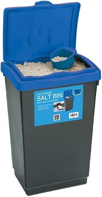 AMOS Rock Salt Storage Bin  47 L/40 Kg, Portable, Multipurpose, Plastic Grit Spreading Container w/ Scoop | Garden Storage & Housing