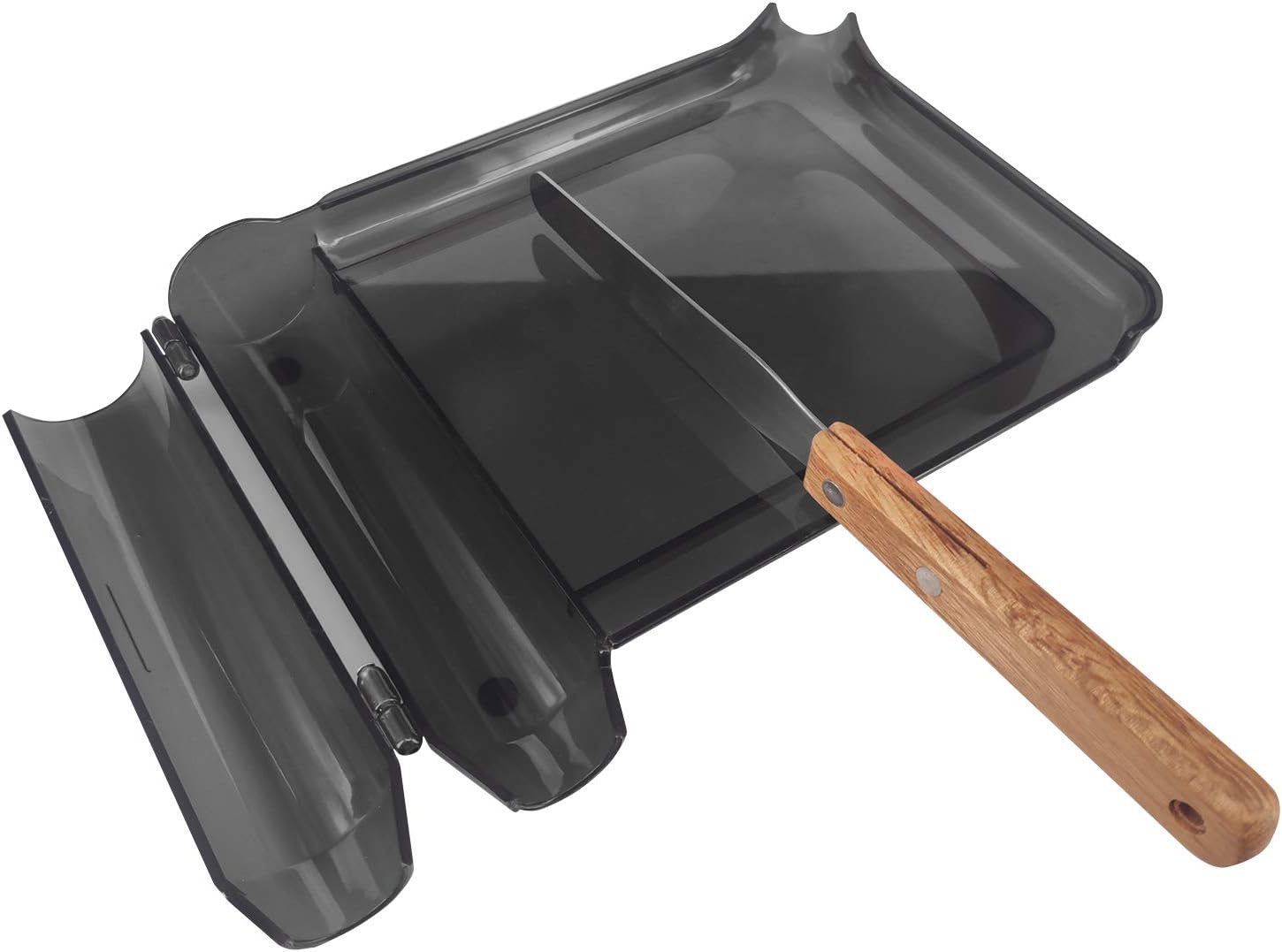 Right Hand Pill Counting Tray with Spatula (Black - Wood Handle)