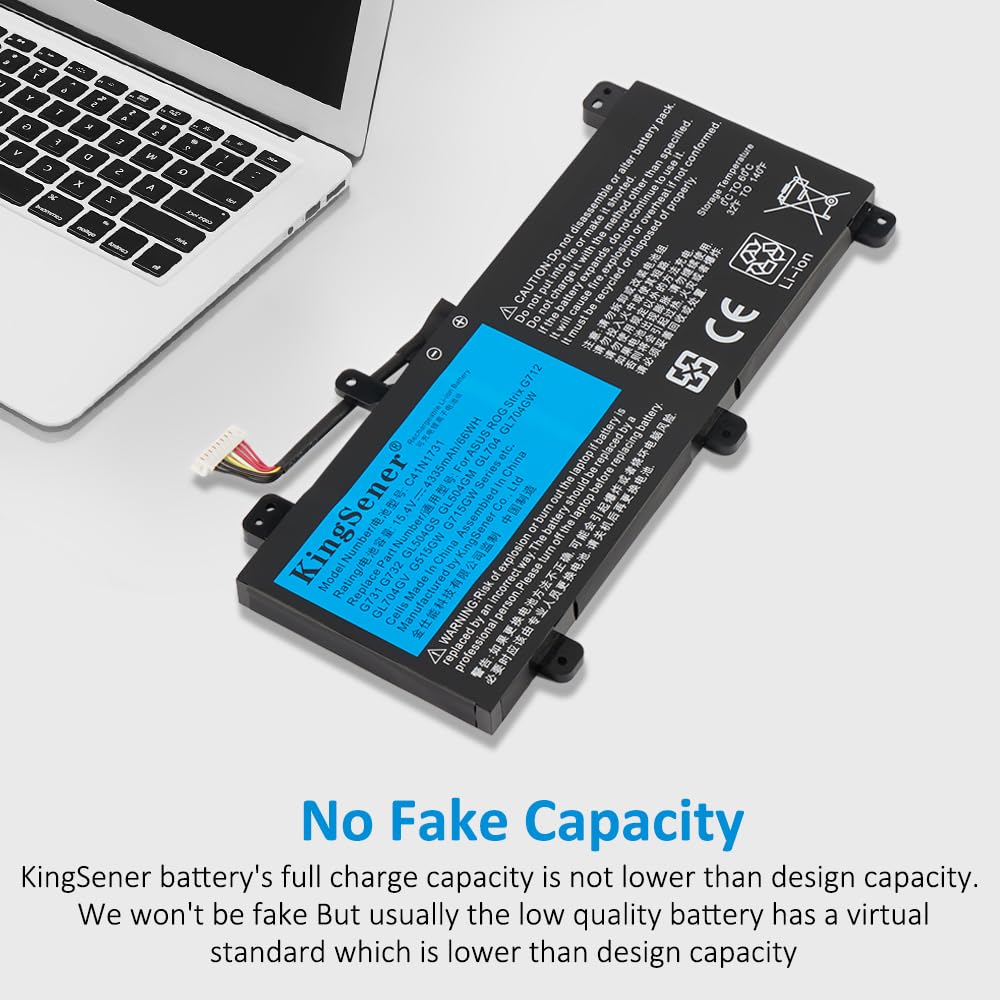 C41N1731 Batteria per PC portatile Asus ROG Strix Scar/HERO II G712 G732 G731 GL504GW GL504GS GL504GM GL704 GL704GW GL704GV GL704GM G715GV G715GW G515GV G515GW 15.4V 66Wh