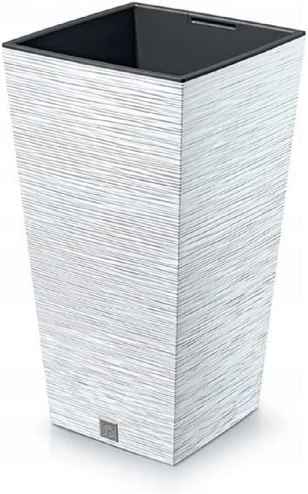 Pot de fleurs avec reserve d´eau 39x39x75cm blanc - FURU
