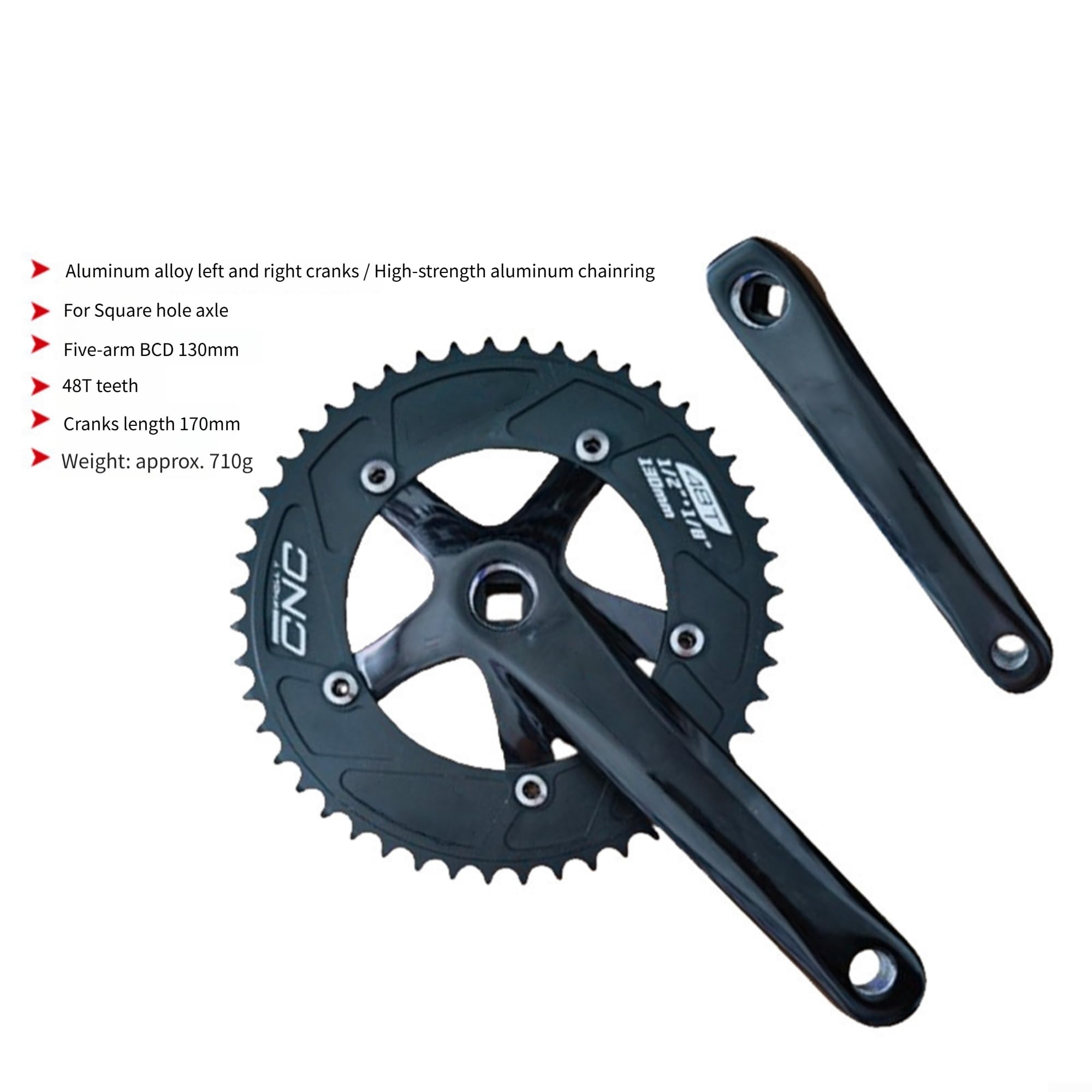 Guarnitura MTB 48T Lega Alluminio Nero Guarnitura MTB 48T Lega