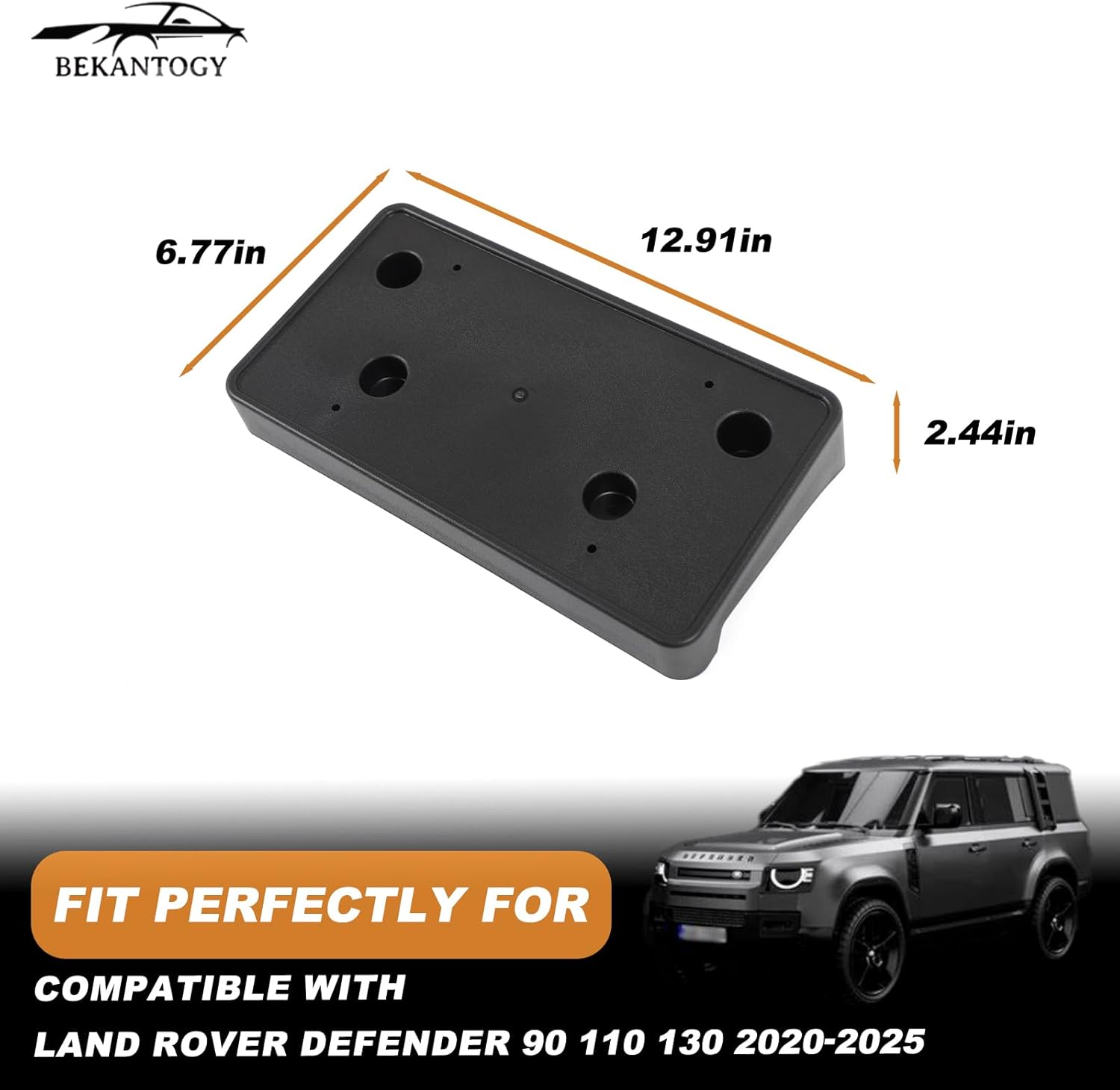 Car License Plate Frames Compatible with Land Rover Defender 90 110 130 2020-2025 ABS Front License Plate Holde Bracket Heavy Duty License Plate Mounting Kit