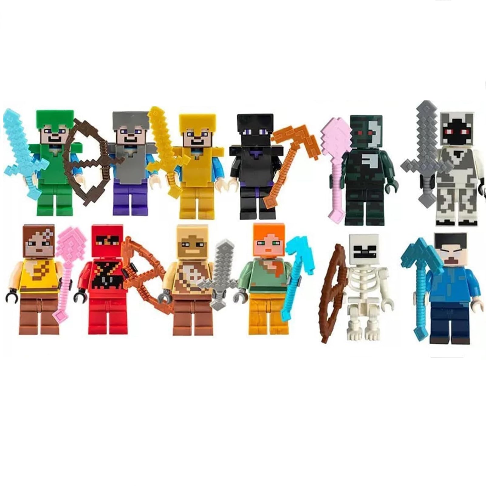 SQUISHCO 6-12Pcs Toy Figure, Action Figure Anime with Detailed Design, Displayable Anime Figure for Rooms and Offices,Random Style, Assembly is Required (12pcs (Multicolor))