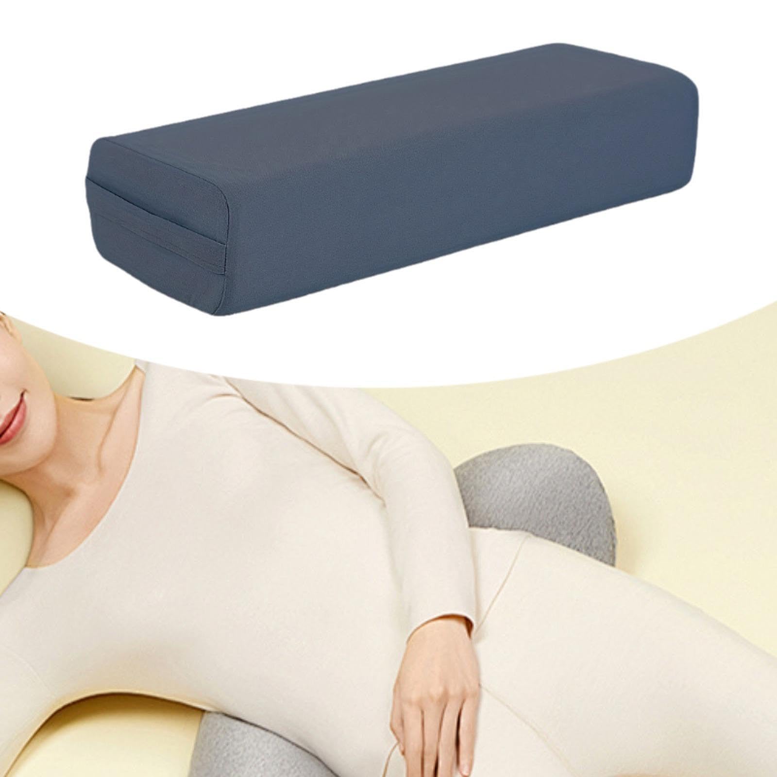 #N/A/a Cojín de con Funda extraíble, Transpirable, Rectangular y asa para meditación y relajación, Azul Oscuro