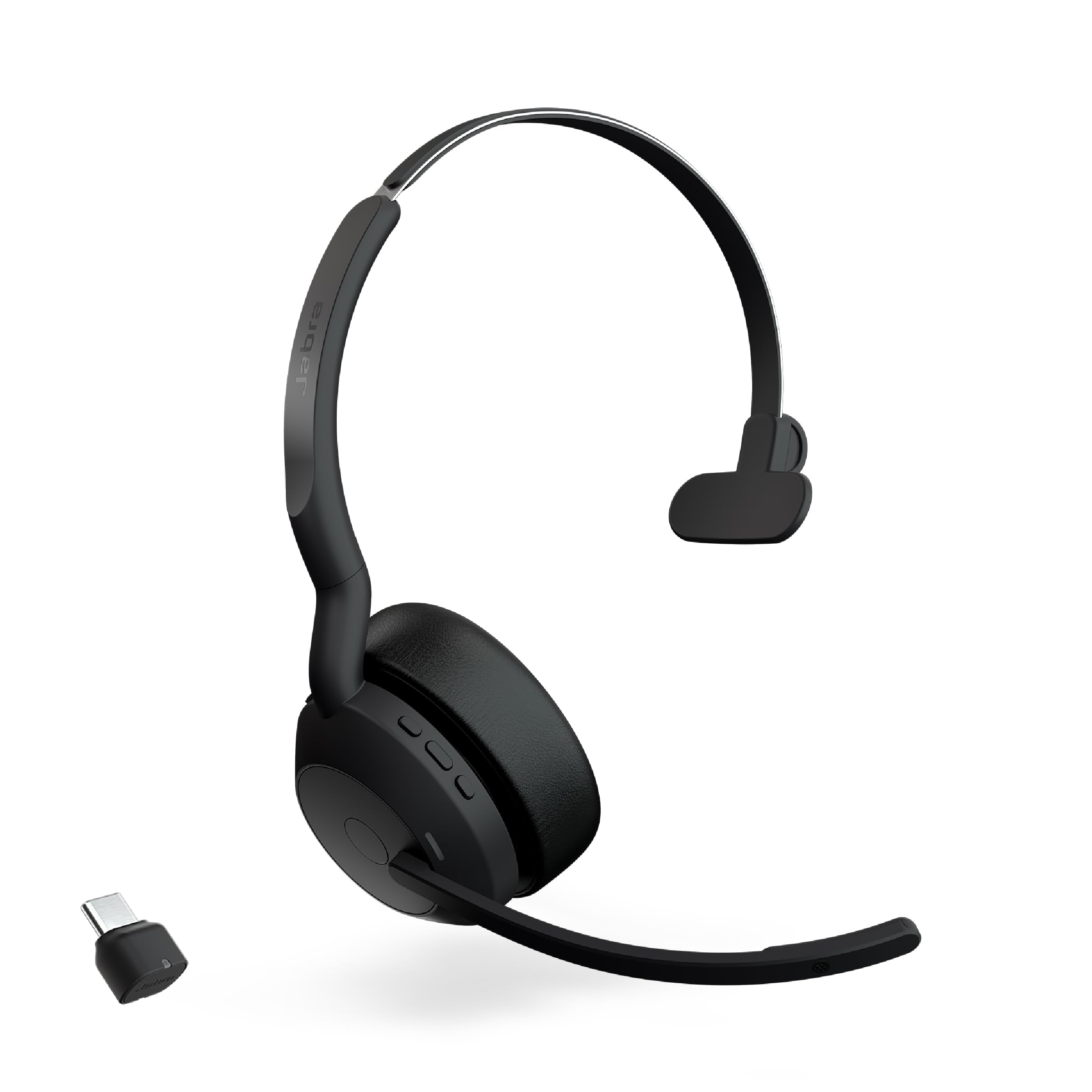 Photo 1 of Jabra Evolve2 55 Mono Wireless Headset - Features AirComfort Technology, Noise-Cancelling Mics & Active Noise Cancellation - Works with UC Platforms Such as Zoom & Google Meet - Black