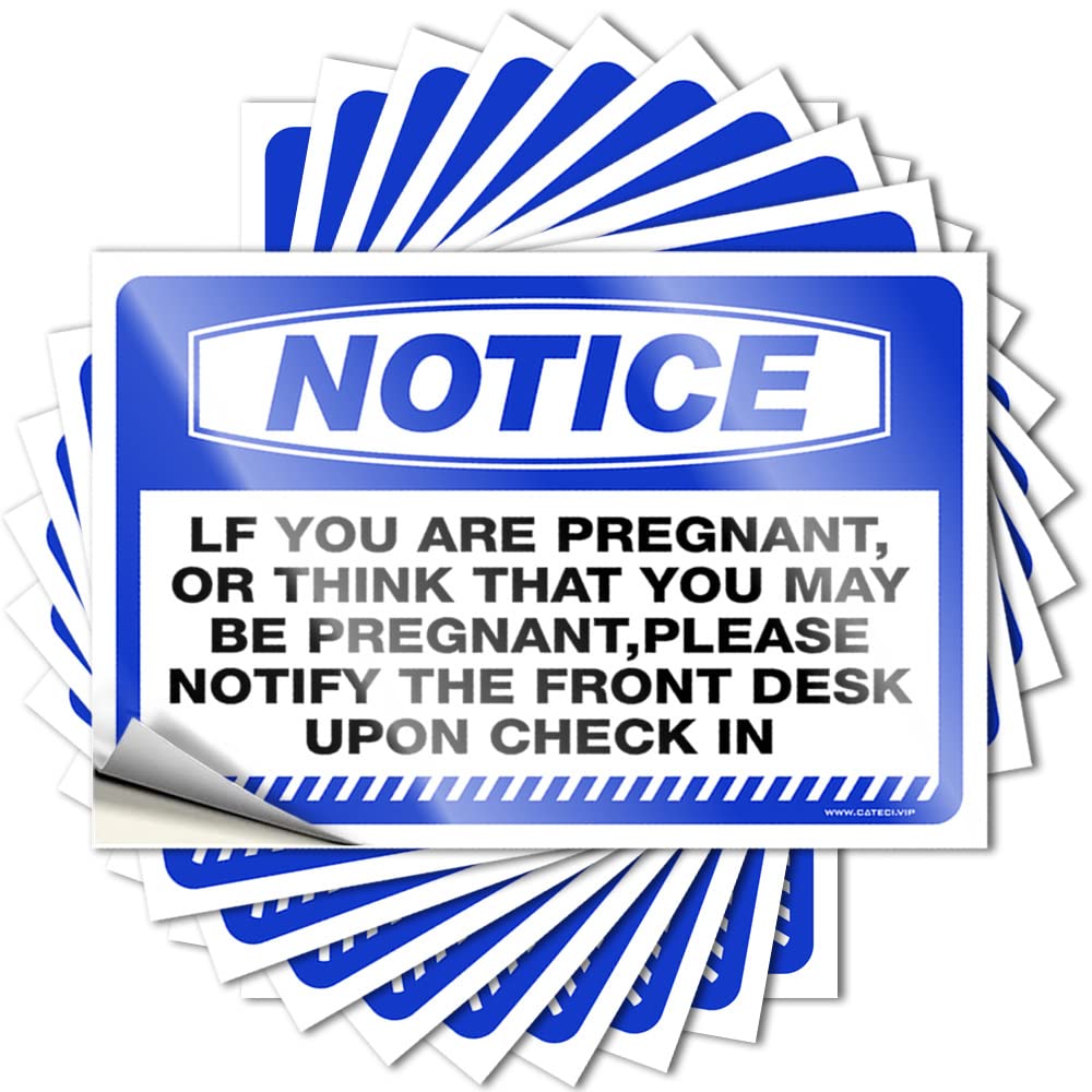 Decals - Affirmation Garage Notice If You are Pregnant, Please Notify The Front Desk for Billiards Funny Outdoor Decor(6X9CM)