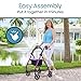 Vive Mobility Steel Rollator Walker with Seat - Foldable, Narrow, Rolling Senior Walker for Small Spaces - 4 Wheel Lightweight Adult Easy Drive with Underseat Storage, Adjustable Height (Purple)