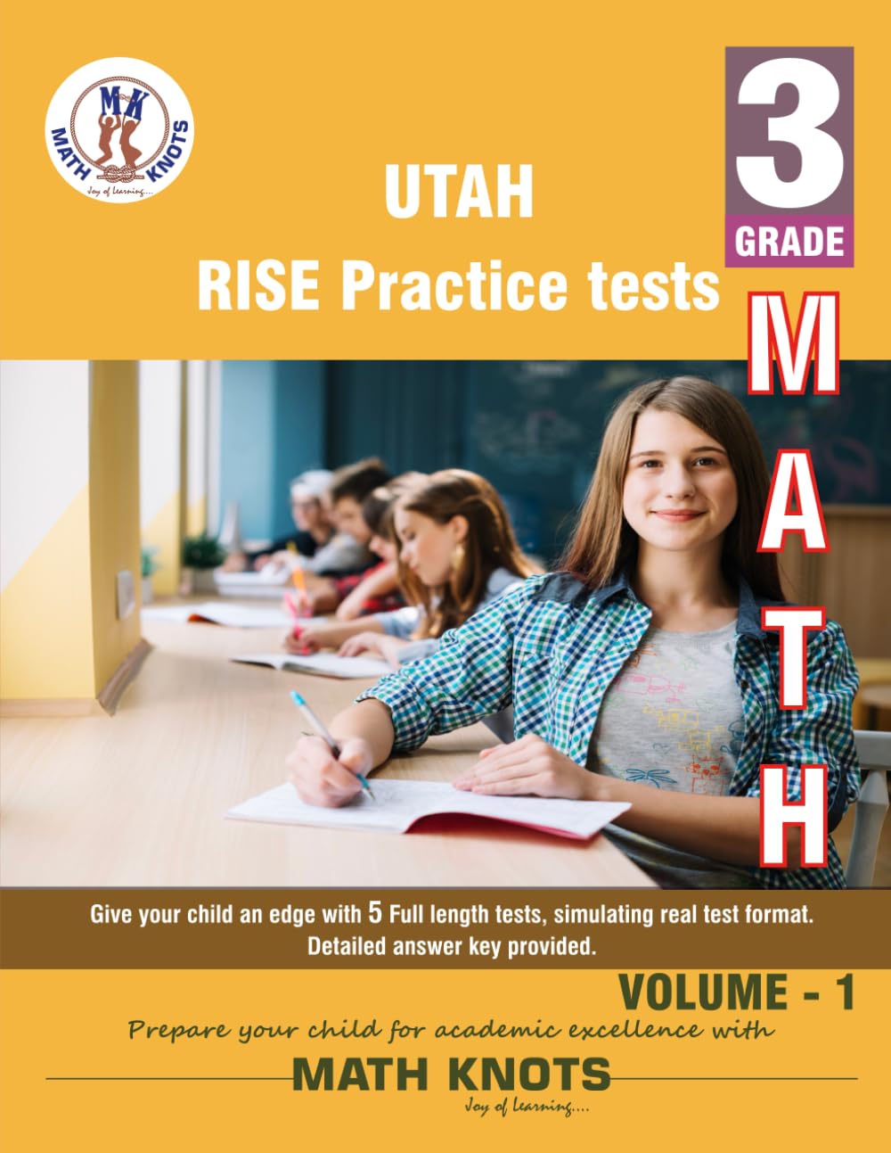 UTAH State (RISE) , 3rd Grade MATH Practice Tests ,Volume 1