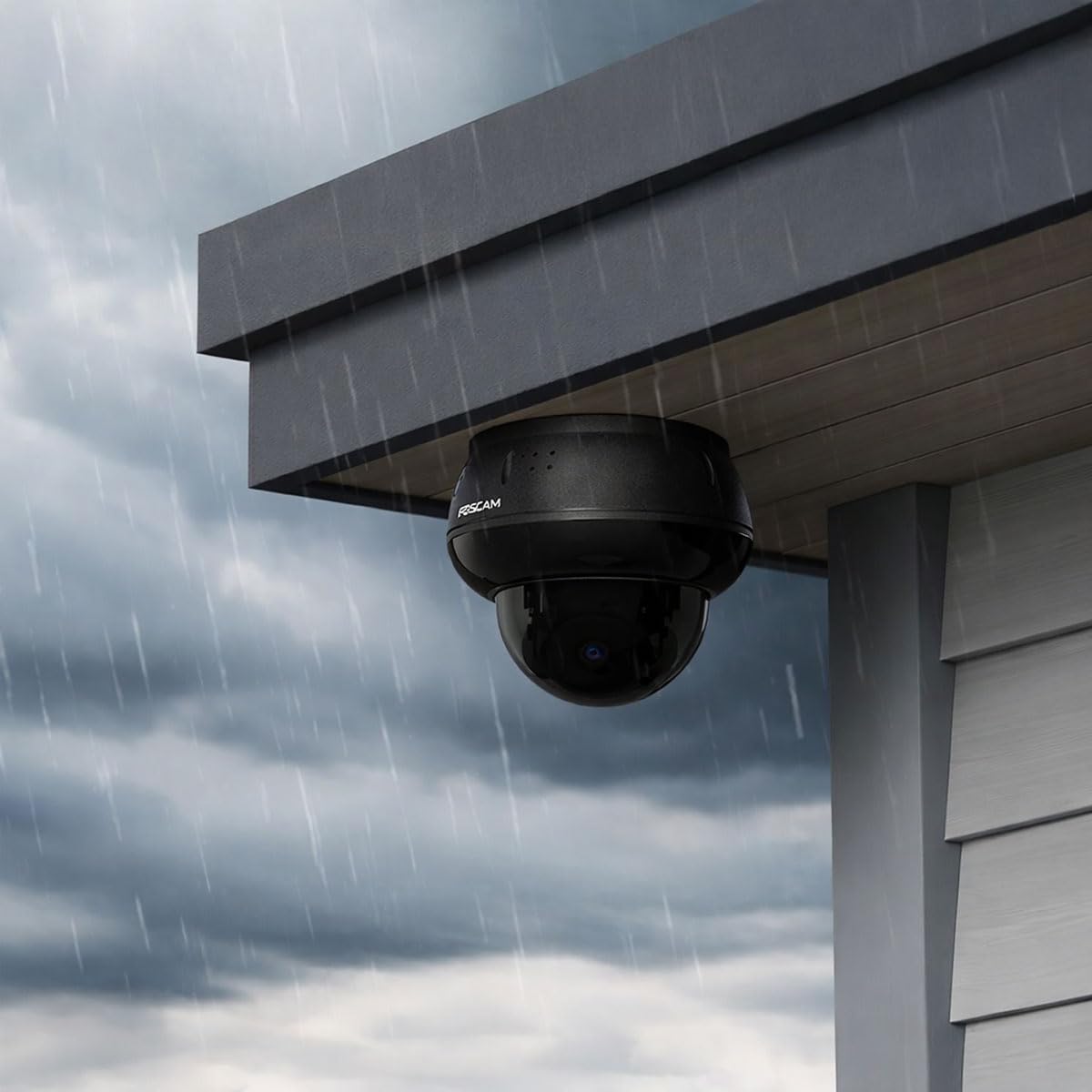 Foscam D8ET 4K 8 MP PoE IP Dome Überwachungskamera mit motorisierter PT-Funktion, KI-Personen- und Fahrzeugerkennung, IK10 Vandalismus-Schutz (schwarz)