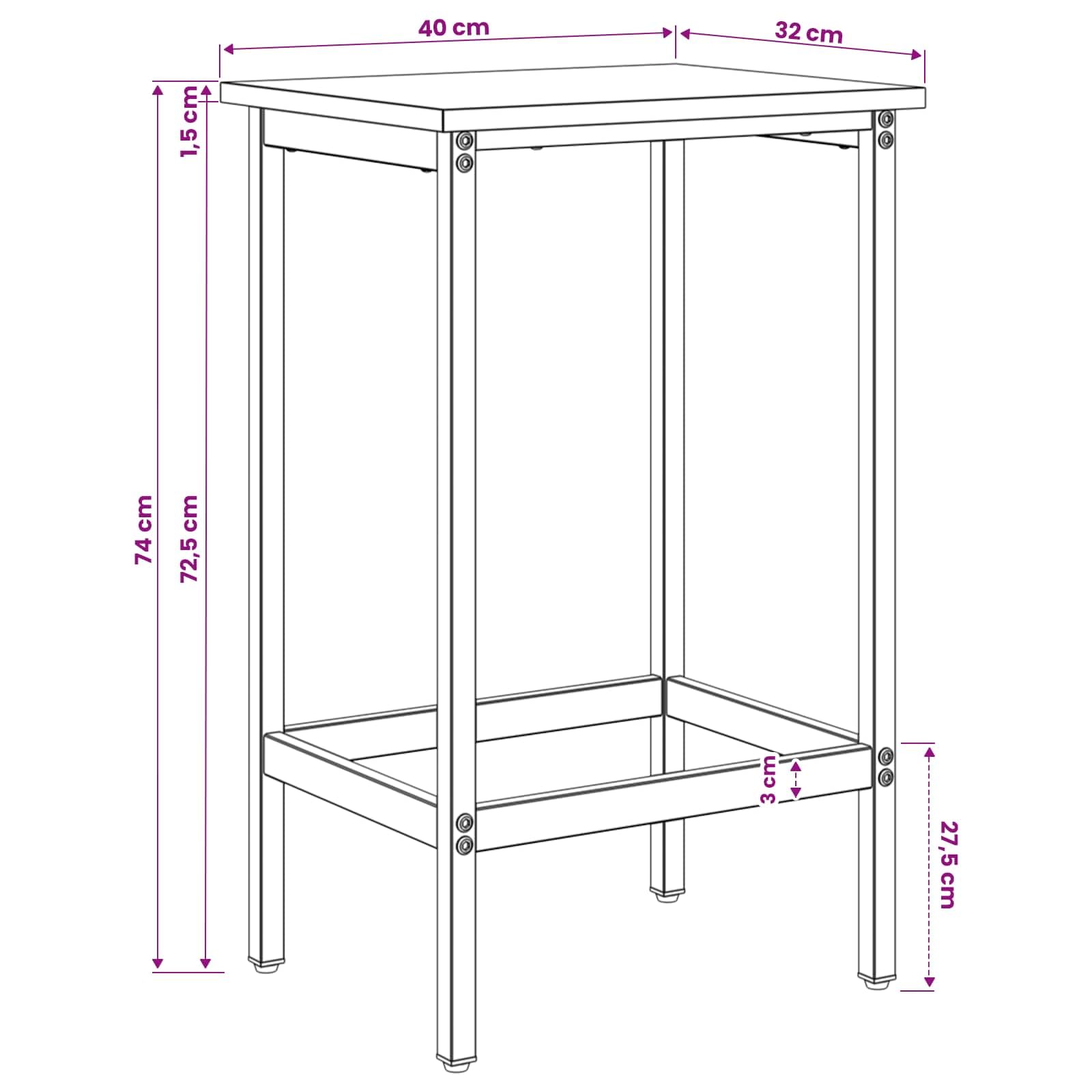 Taburete de Bar 2 uds. Roble Negro 40 x 32 x 74 cm, Taburetes de Cocina, 8.81 kg-8006146