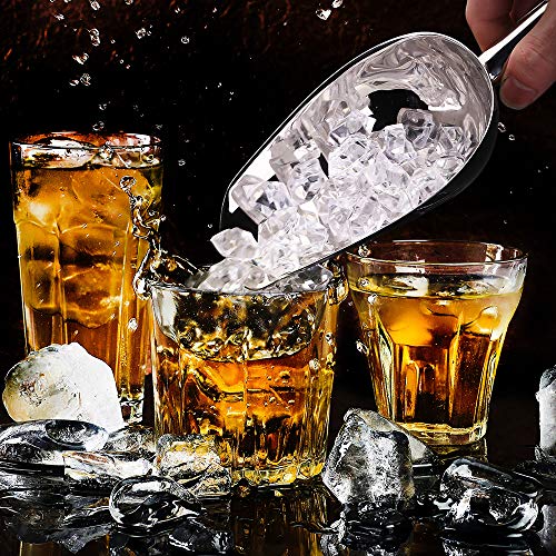 image for TeamFar Stainless Steel Ice Scoop, Small Metal Food Candy Scoop for Ki