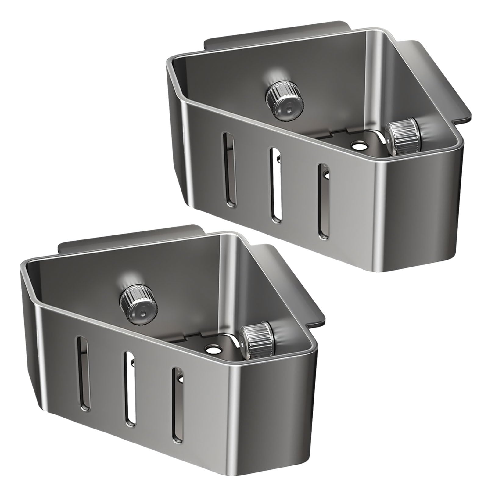 Jazuaiao Aluminum Suction Cup Sink Drainer Rack for Sponge Soap and Cleaning Items Storage with Firm Adhesive Sink Sponge Holder
