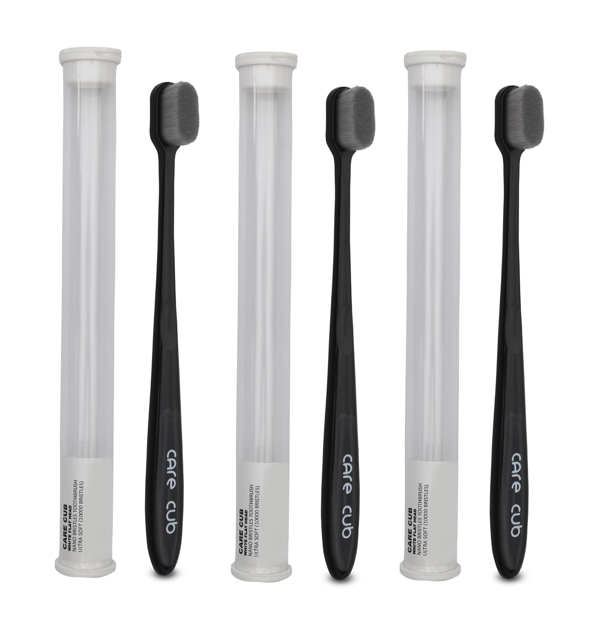 CARECUB Black Flat Head Ultra Soft-Bristles Micro Nano 10,000 Nano Bristle Good Cleaning Effect For Sensitive Teeth Oral Gum Recession,Manual Toothbrush For Adults Pack Of 3 (B0CH4QVN38) Amazon Price History, Amazon Price Tracker