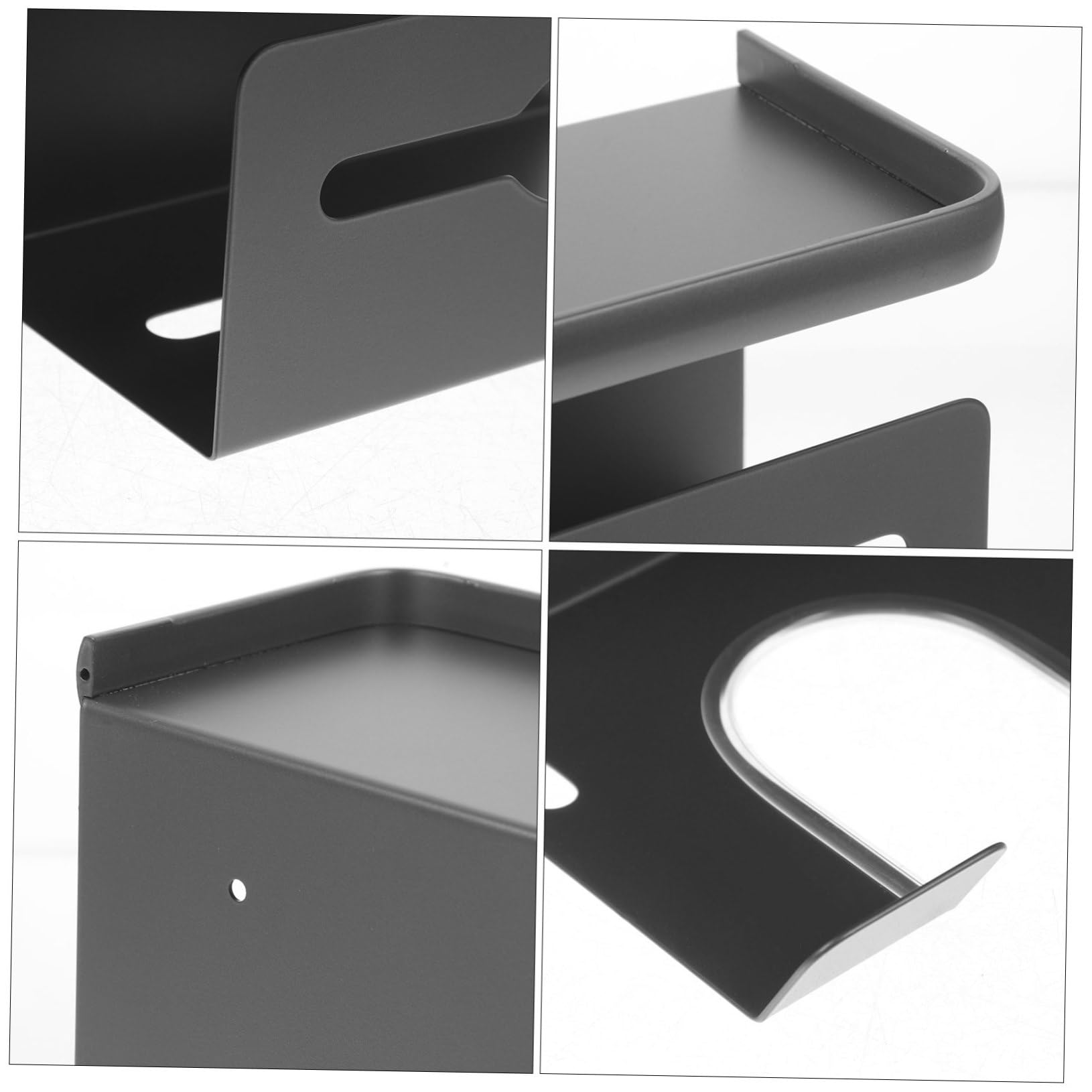 PRETYZOOM Soporte de Pared para Secador de Pelo, Repisa Baño de Acero Negro, Resistente al Desgaste Fácil Mantenimiento para Cuarto de Baño