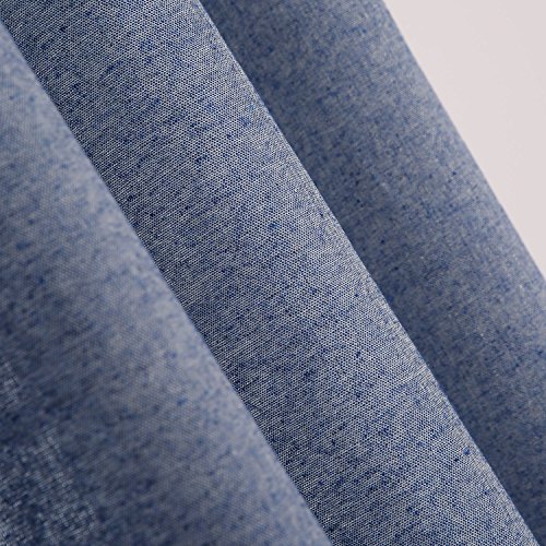 Image of Deconovo Grommet Curtains Recycled Cotton Curtains for Boys 52 W x 95 L Royal Blue2 Panels