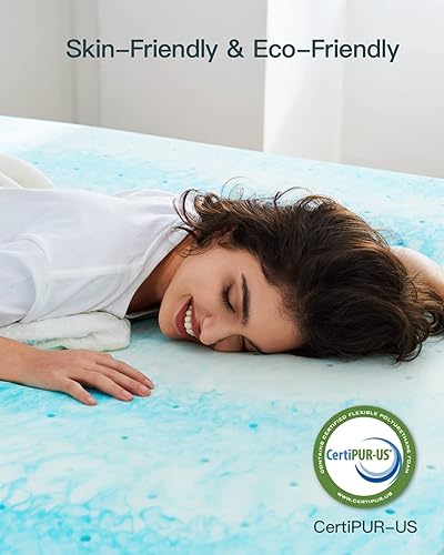 Miniatura 4 de PERLECARE Cubrecolchón de espuma viscoelástica Queen de 4 pulgadas para aliviar la presión, infusión de gel refrescante, certificado CertiPUR-US