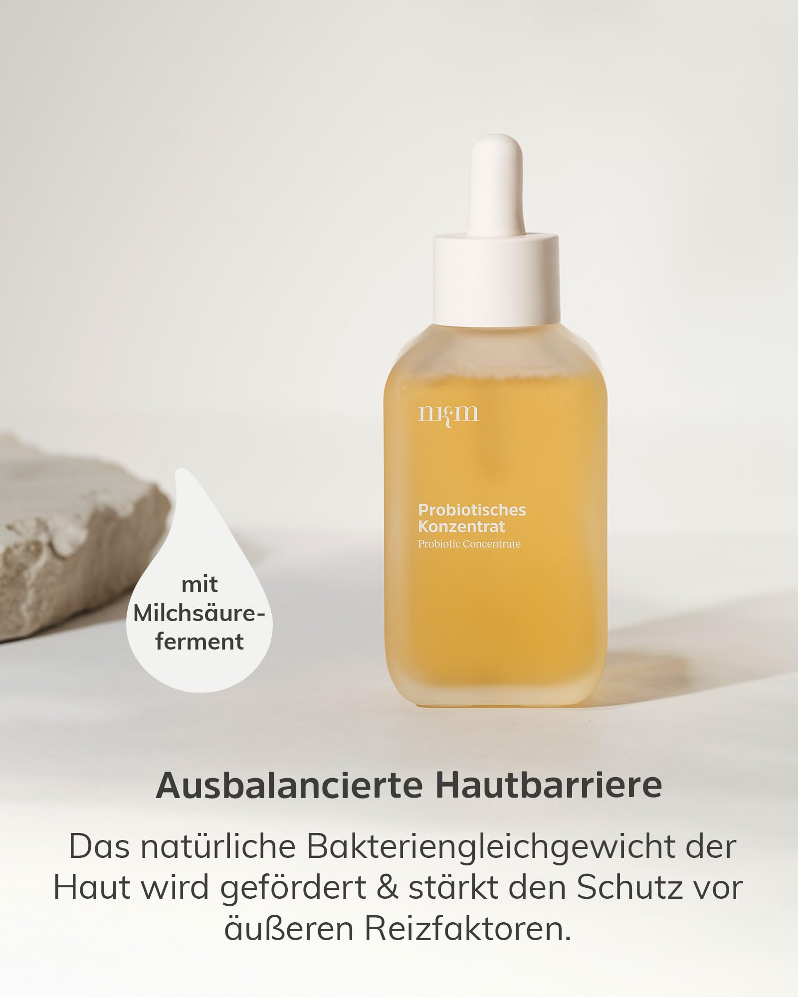 nkm Naturkosmetik München Concentrato probiotico – 100 ml – Concentrato viso con camomilla – Forte barriera cutanea – Vegano – Per tutti i tipi di pelle – Dermatologicamente testato