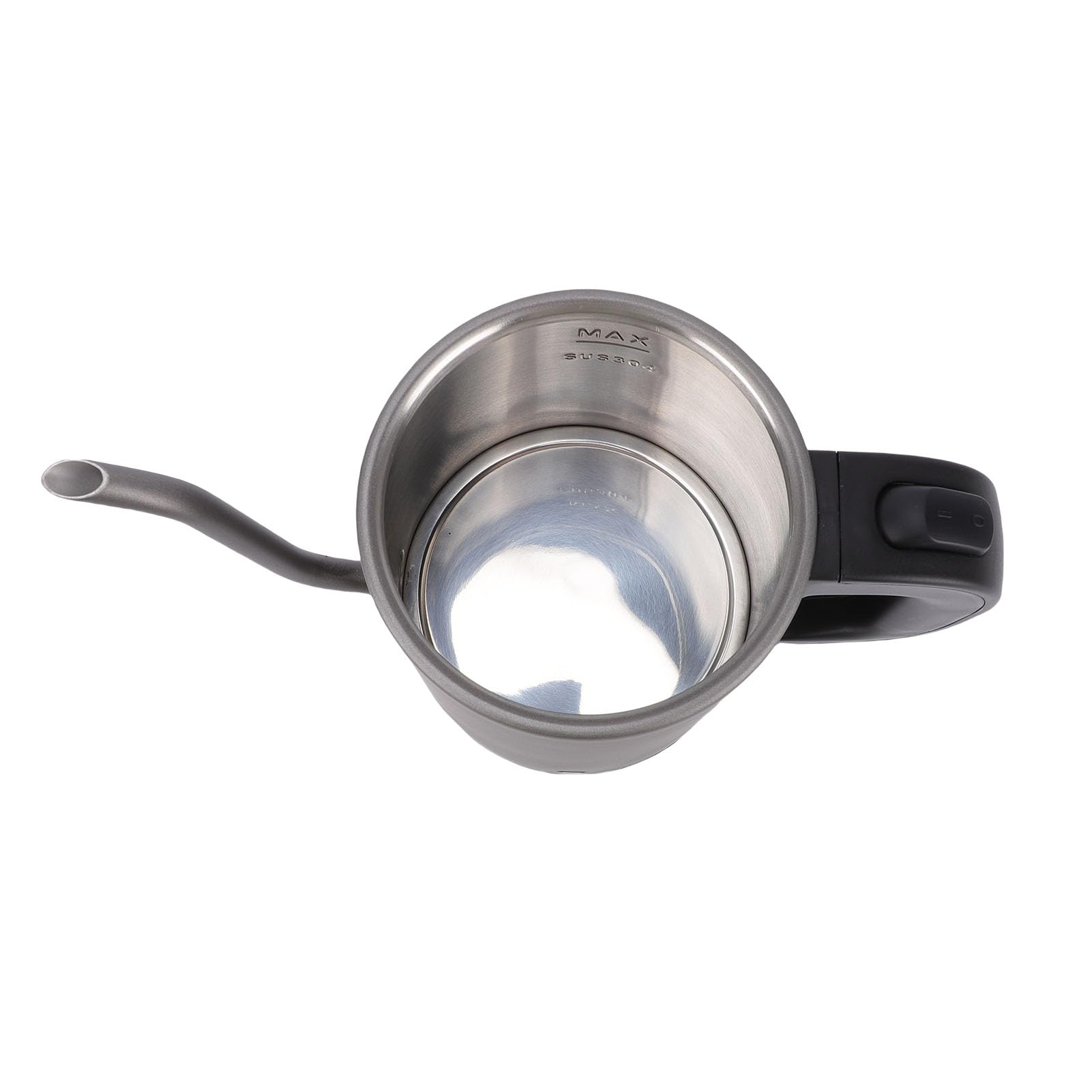 Fdit Hervidor Eléctrico de Cuello de Cisne con Pico Largo, Caldera de Agua Caliente Ti Grey de 800 Ml para Verter café y té, Apagado Automático, 600 W (Enchufe europeo 220V)