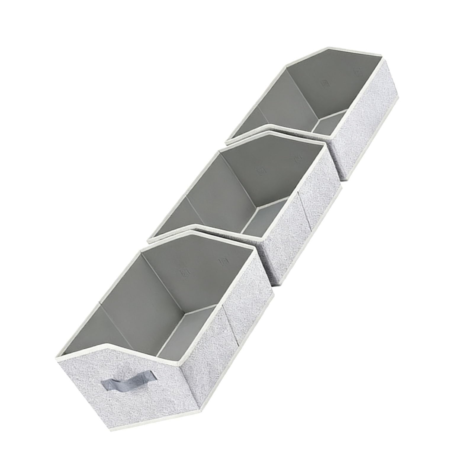 Eujgoov Contenitori Portaoggetti Trapezoidali Pieghevoli in Tessuto, Grandi Organizzatori per Armadio con Maniglie, Soluzione Organizzativa da 6 Pezzi per Camera da Letto e Soggiorno (GRAY)