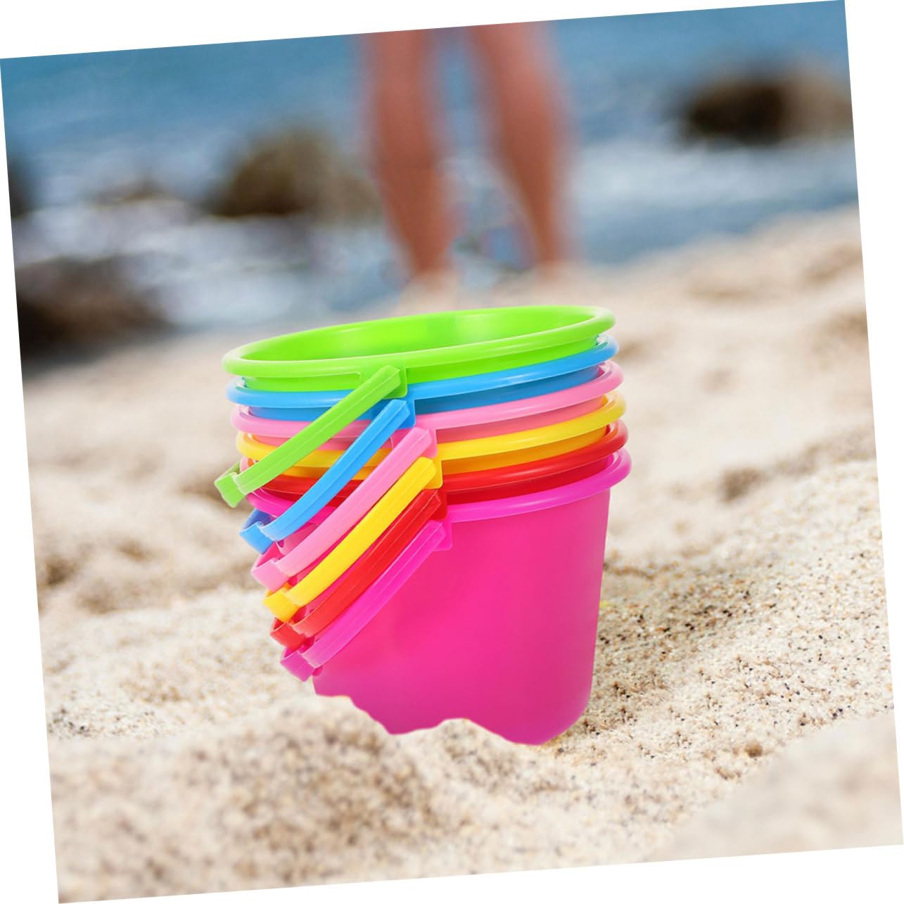 Secchielli per Mare 12pezzi Abs per Vacanze Estive Ragazzo Ragazza | Giocattoli per Spiaggia, Uso All'aperto e Giardino, Design Versatile, Apprendimento Sicuro, 12 Pezzi