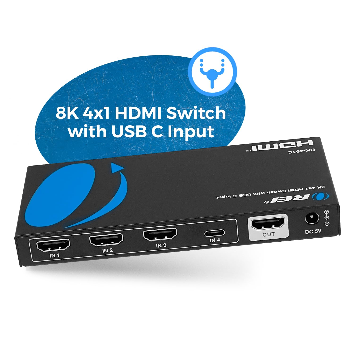 OREI 8K 4x1 USB-C/HDMI 2.1 Switch 4K @ 120hz Switcher 4 in 1 Out, supporto HDR, HDR10, Dolby Vision, HLG 48Gbps per Xbox Series X PS5 Roku Fire TV Monitor proiettore Dolby
