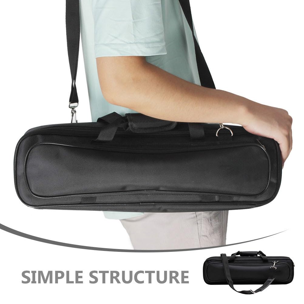 Sac De Flûte en Oxford Rembourré Épais avec Bandoulière Ajustable Sac De Transport Portable pour Flûte Traversière 16 Et 17 Trous De Rangement Instrument De Musique