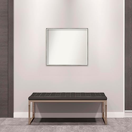 Miniatura 4 de Amanti Art Espejo personalizado, espejo de baño blanco plateado Lucie, espejo de pared o espejo de tocador de baño sobre el fregadero (24.25 x 27.25