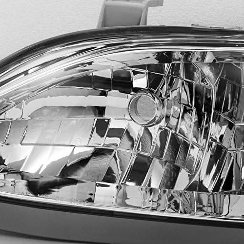 AKKON - For Lexus ES300 Chrome Clear Halogen Type Headlights Front Lamps Replacement Pair Left + Right