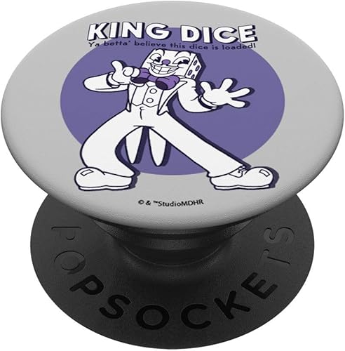 Cuphead King Dice This Dice is Loaded PopSockets PopGrip Agarre intercambiable para teléfonos y tabletas