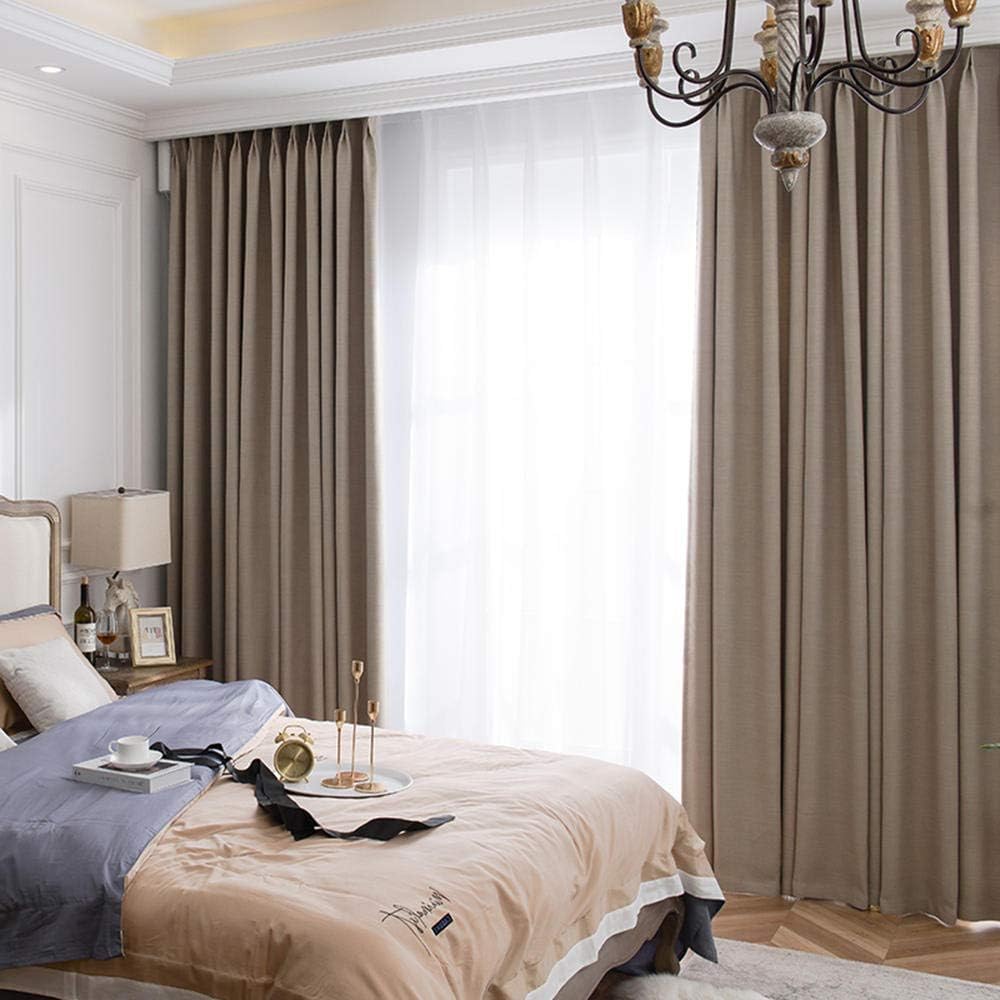 -curtain Curtains Blinds Simple Bedroom Thicken Cotton and Linen Hooks Insulation Sunshade Sunscreen Cloth Curtains@D_100 × 270cm (W × H) × 2 (E 200×270cm(W×H)×2)