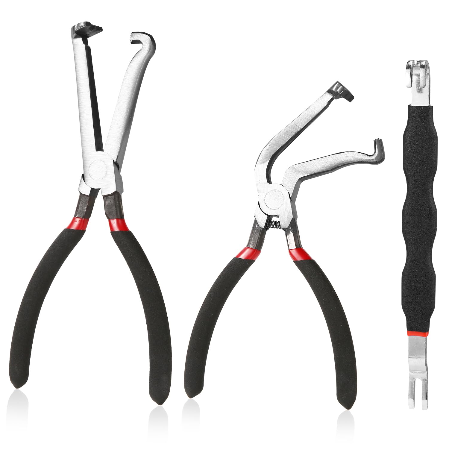 Lyreh 3pcs Electrical Disconnect Pliers, High Carbon Steel Automotive Electrical Connector Pliers with Anti-Slip Handle Fuel Line Disconnect Tool for