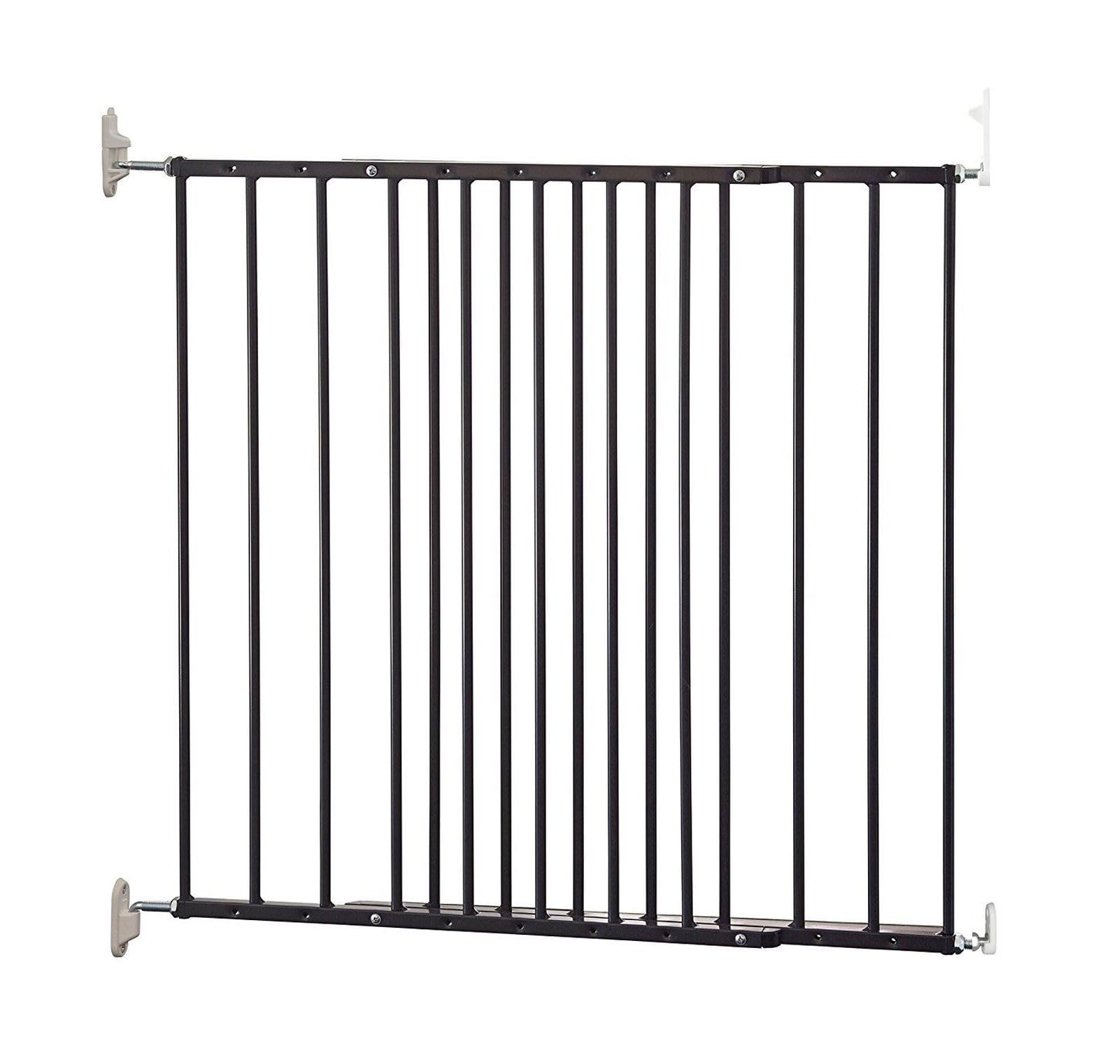 Safetots Extending Metal Screw Fit Baby Stair Gate, Black, 62.5cm - 106.8cm, Safety Gate for Toddler, Safety Barrier for Baby