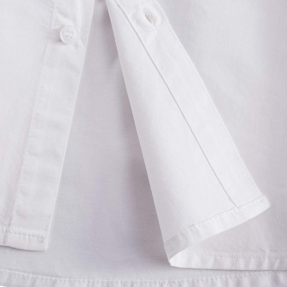 Spring&Gege Chicos Uniforme Manga Corta Abotonar Camisa para Niño (3-14Años)