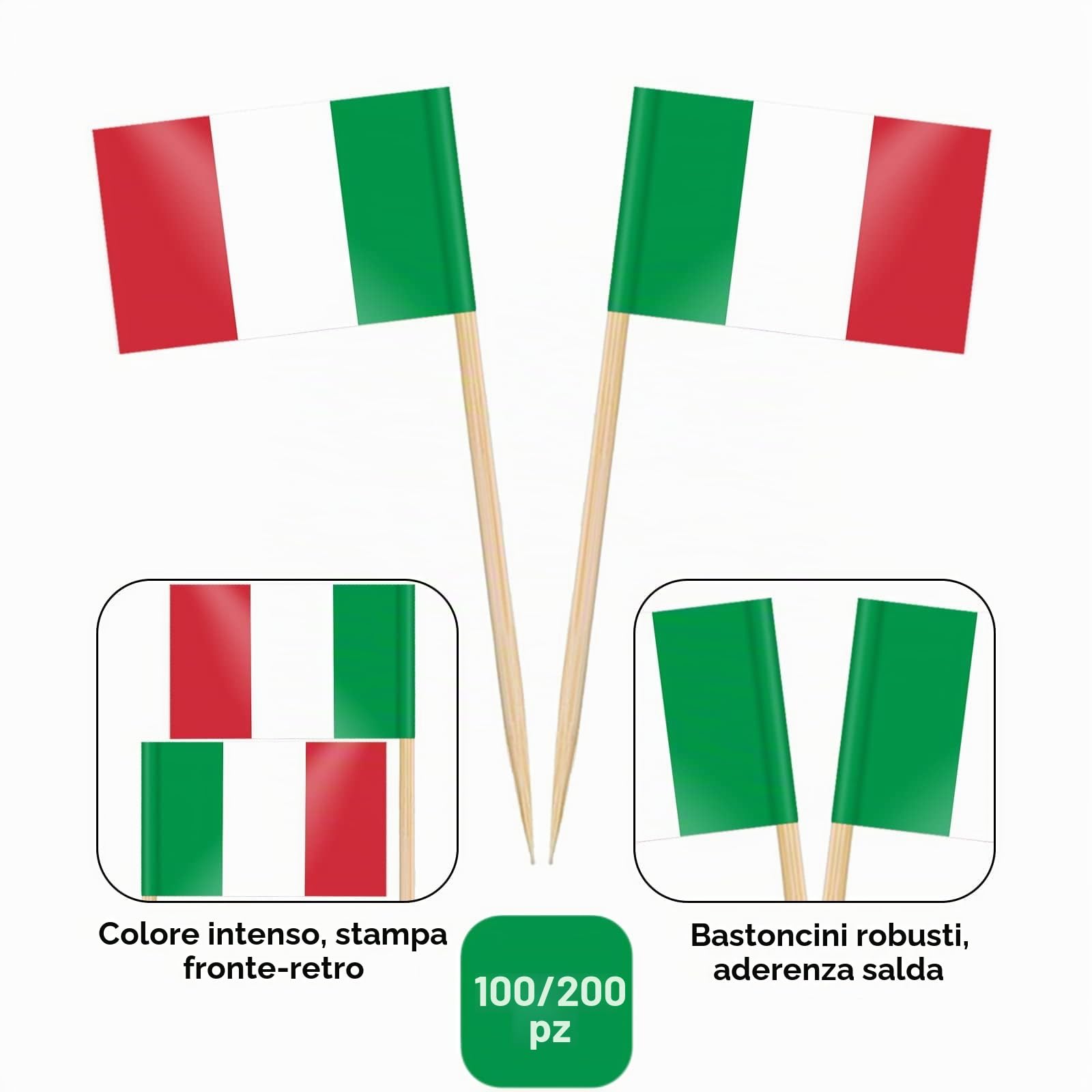 AhfuLife 100 Pezzi Bandierine Stuzzicadenti Multinazionali, Stuzzicadenti con Bandiere del Mondo per Decorare Cocktail, Panini, per Euro Football Match, Coppa del Mondo, Decorazioni Bar