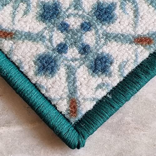 Image of Matz&More Tiles Azulejos Floor Mat | 40x60 CM | Turquoise | Nylon Tufted Gel Baking Anti-Slip | Doormat for Home Entrance, Kitchen & Bedroom