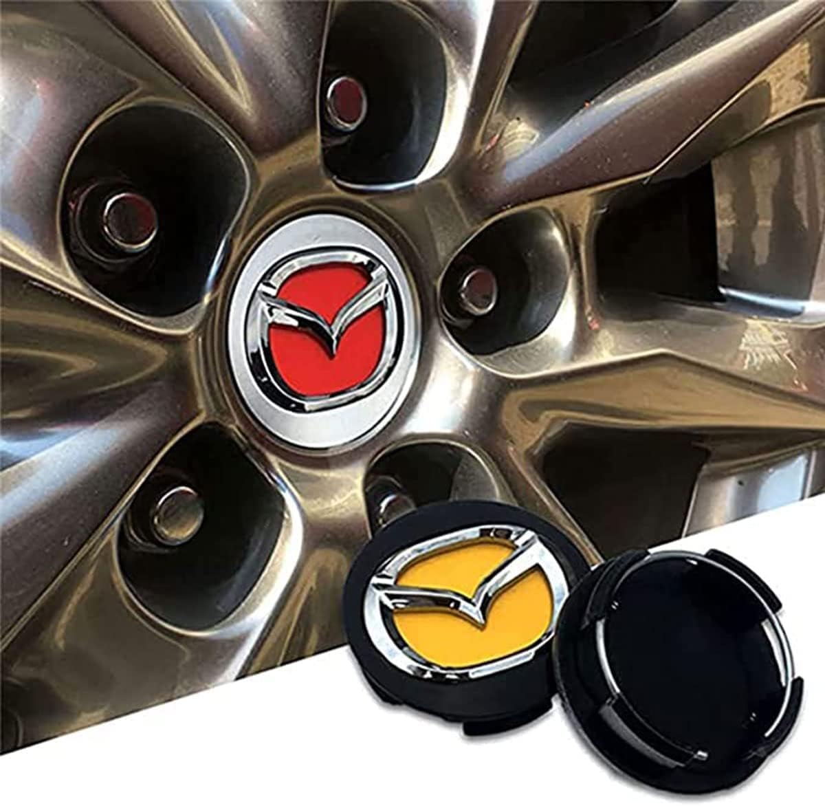 LOT DE 4 Cache Moyeux MAZDA Center Roue 57MM Emblème Pour Mazda 3,6 CX-3 CX-5 FR EUR 12,99