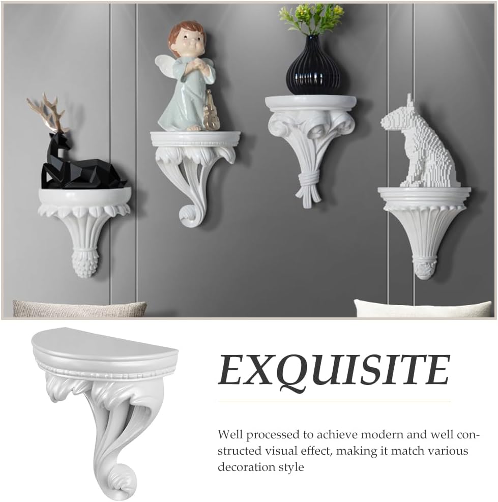 Cabilock Small Victorian Decorative Floating Shelves - Resin Wall Mounted Decor Shelves, Classic Wall Display Organizer, Retro European Style Decorative Rack for Home Living Room Bedroom