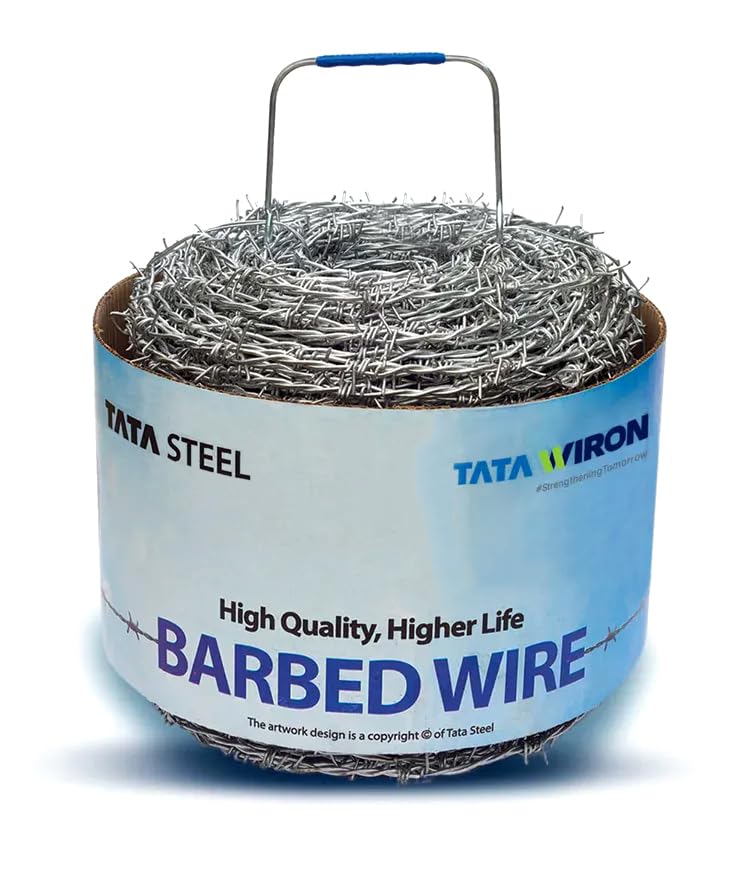 TATA WIRON Barbed Wire for Fencing Wire Thickness 2 MM & 14 Gauge Wire with Hook Approx Length 300 Meters (1000 FEET Length)-image-32