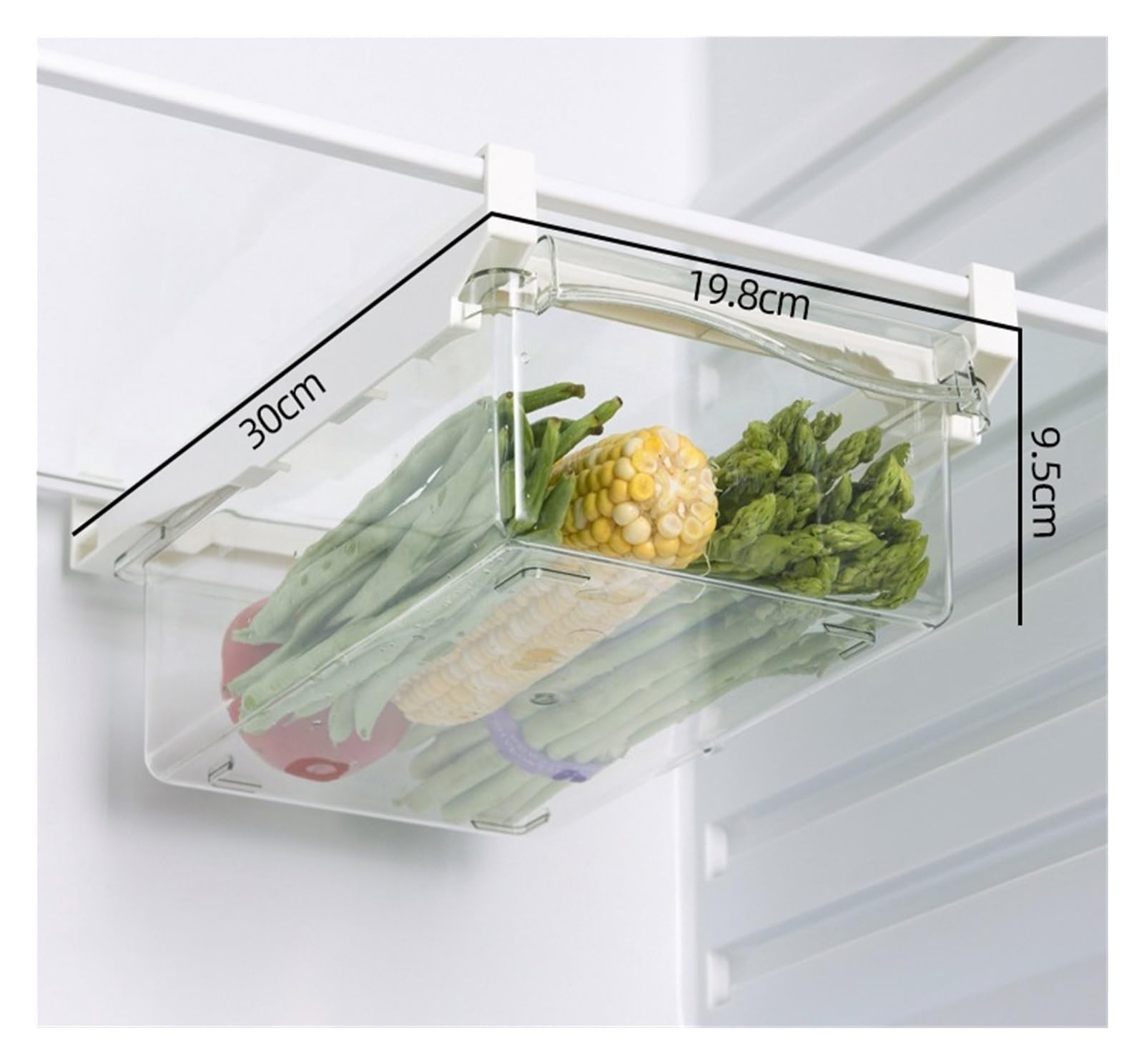 C Boîte à frid coulissante pour fruits et vétérinaires Transparent Plateau de cuisine Réfrigérateur peu encombrant