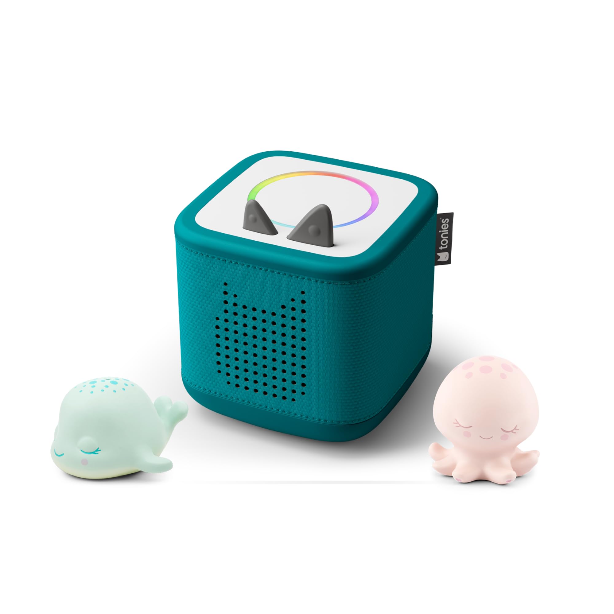 tonies Toniebox 2 Bundle Incl. 2 Schlummerbande Schlummerwal und Oktopus, Meeresgrün, Audioplayer für Hörbücher, Lieder, Einschlafen und Tonieplay für Kinder