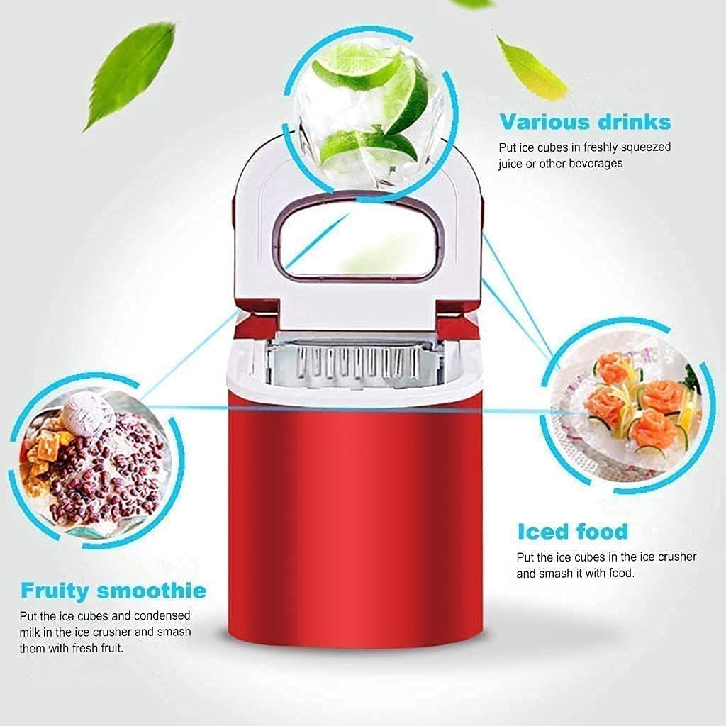 Ice Maker Countertop Machine 9 Ice Cubes Ready in 8 Mins Self-Cleaning LCD Display Electric Stainless Steel Ice Maker