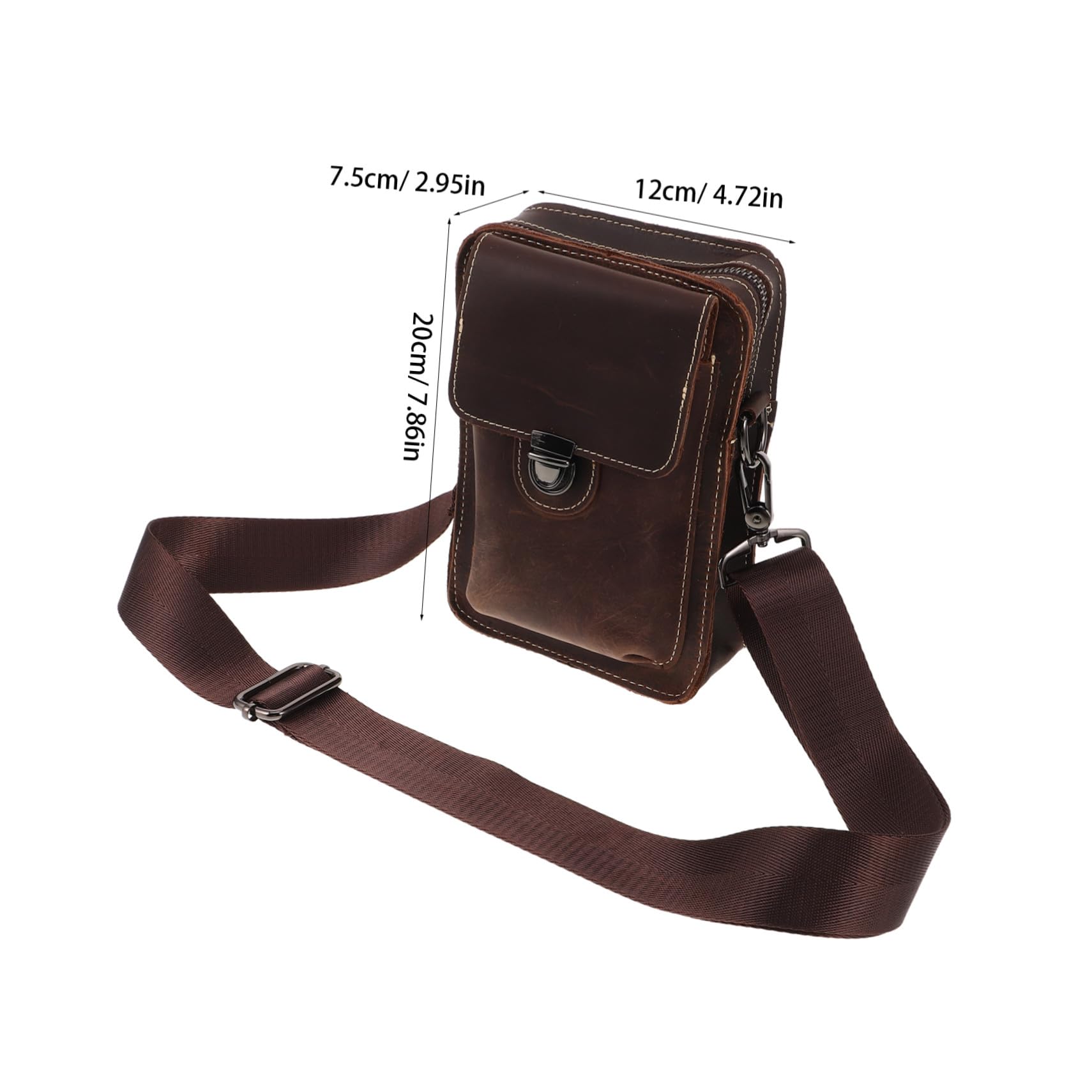 Skórzana Torba Telefon Crossbody z Regulowanym Paskiem Mężczyzn i Kobiet Wielofunkcyjna Saszetka Co Dzień Podróże i Casualowe Wyjścia