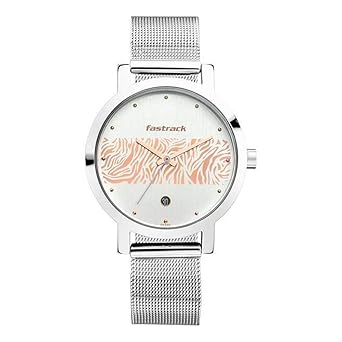 Fastrack Animal Print Analog Silver Dial Womens Watch-6222SM03/NP6222SM03