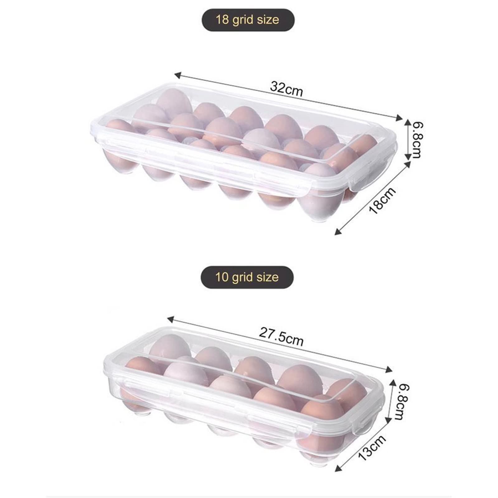 Cesta de Huevos Caja de Almacenamiento de Huevos con Tapa Refrigerador de Cocina Caja de Huevos Rejilla de caída de Huevos Caja de Almacenamiento de Huevos Nevera Organizador de Huevos (10)