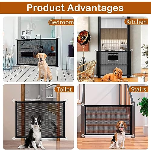 Türschutzgitter ohne Bohren 110 x 72 cm Treppenschutzgitter Hund, Absperrgitter ohne Bohren, Treppenschutzgitter ohne Bohren, Hundeschutzgitter, Katze Tür geeignet für Haustiere, Babys